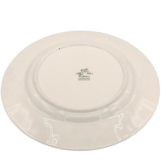 Rose Dessert Plate Allyn Nelson England Floral Porcelain China Red Pink Gold - Picture 8 of 9